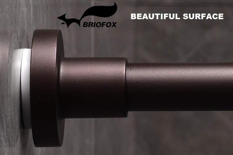 BRIOFOX Shower Curtain Rod 43-73 Inches Matte Bronze, Rustproof and Non-Slip Spring Tension Rod for Window or Bathroom, Stainless Steel - Image 2